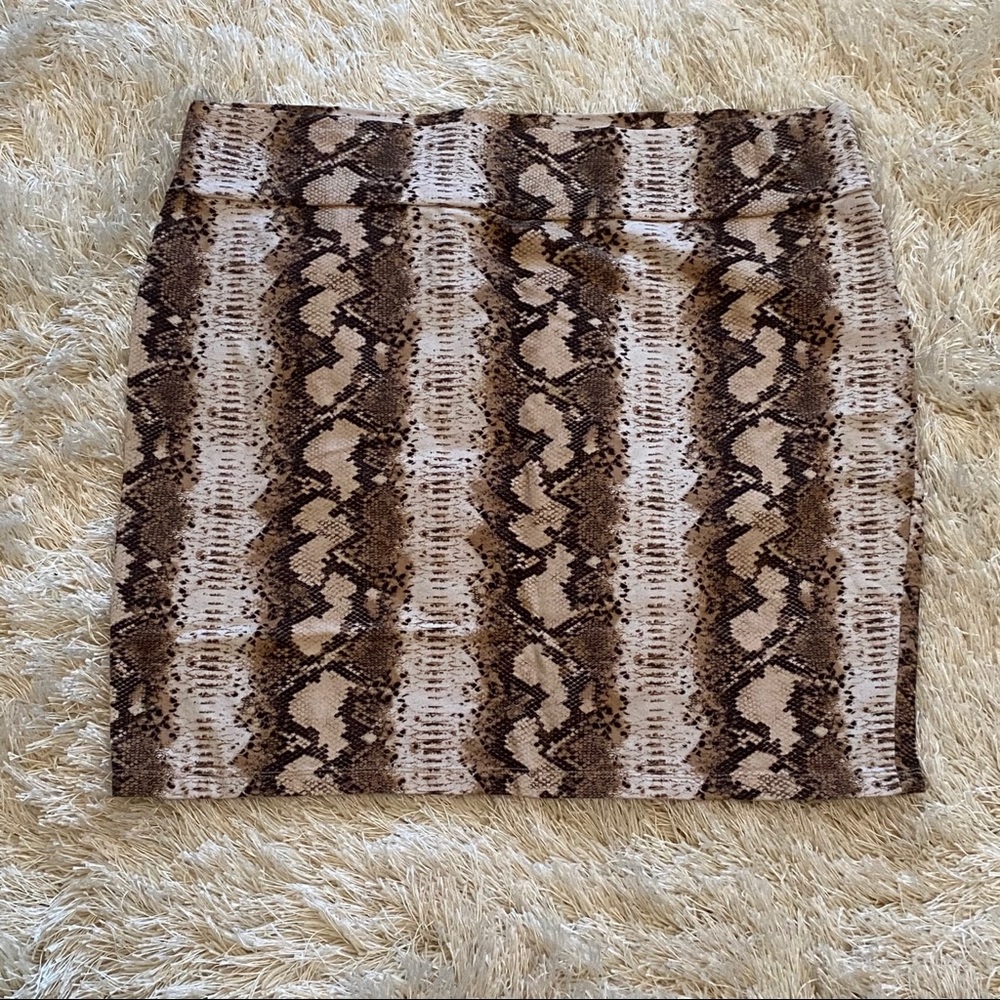 Snakeskin mini skirt